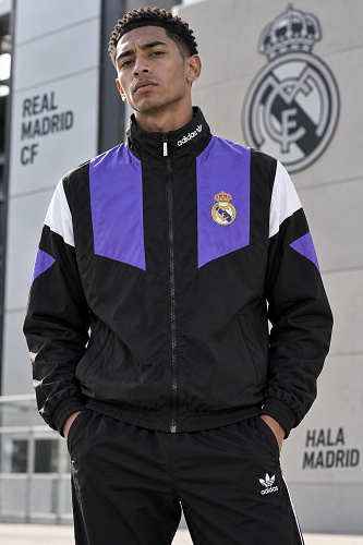 Real Madrid 26-27 black with purple white EQT windbreaker jacket S-3XL