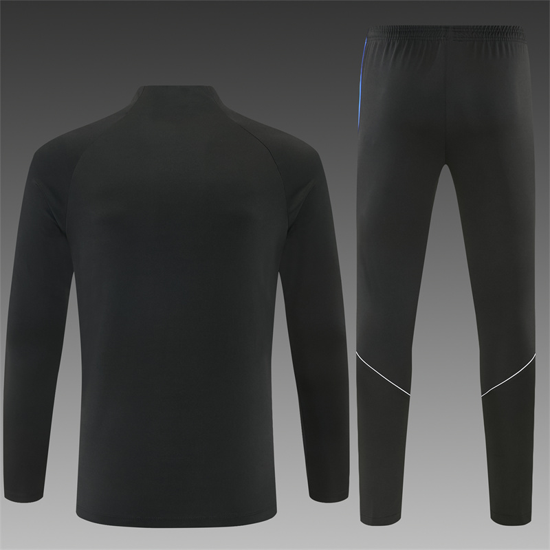 Atletico Madrid 2026-27 black training suit Zip Football Tracksuit