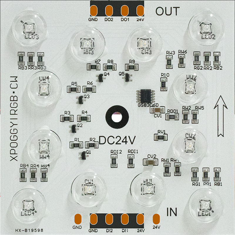 RGBCW SPI Diffused Reflection LED Pixel Module, GS8306D IC, DC24V 12LEDs 90x90mm, 3030+2835 RGB+CW LED Panel,MY SHOP,RGBCW SPI Diffused Reflection LED Pixel Module, GS8306D IC, DC24V 12LEDs 90x90mm, 3030+2835 RGB+CW LED Panel
