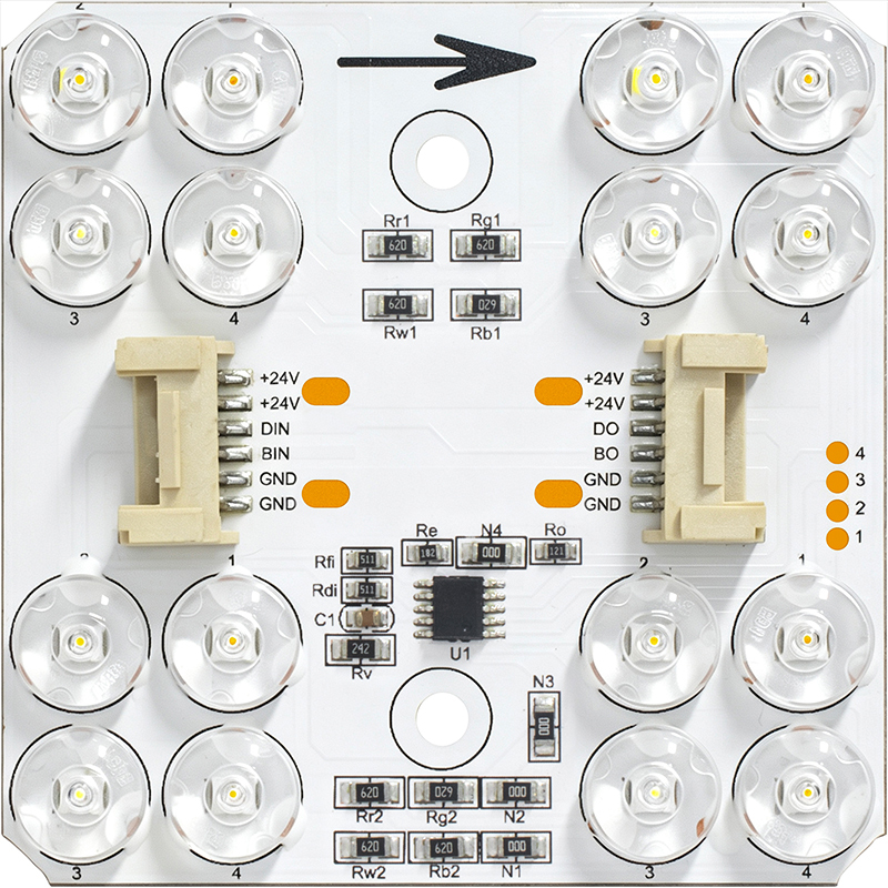 UCS7614L Full Color Domain Sky Mirror Light, 16-LED 2811 Pixel Module, DC24V 70x70mm Diffuse Reflection Block Light,MY SHOP,UCS7614L Full Color Domain Sky Mirror Light, 16-LED 2811 Pixel Module, DC24V 70x70mm Diffuse Reflection Block Light