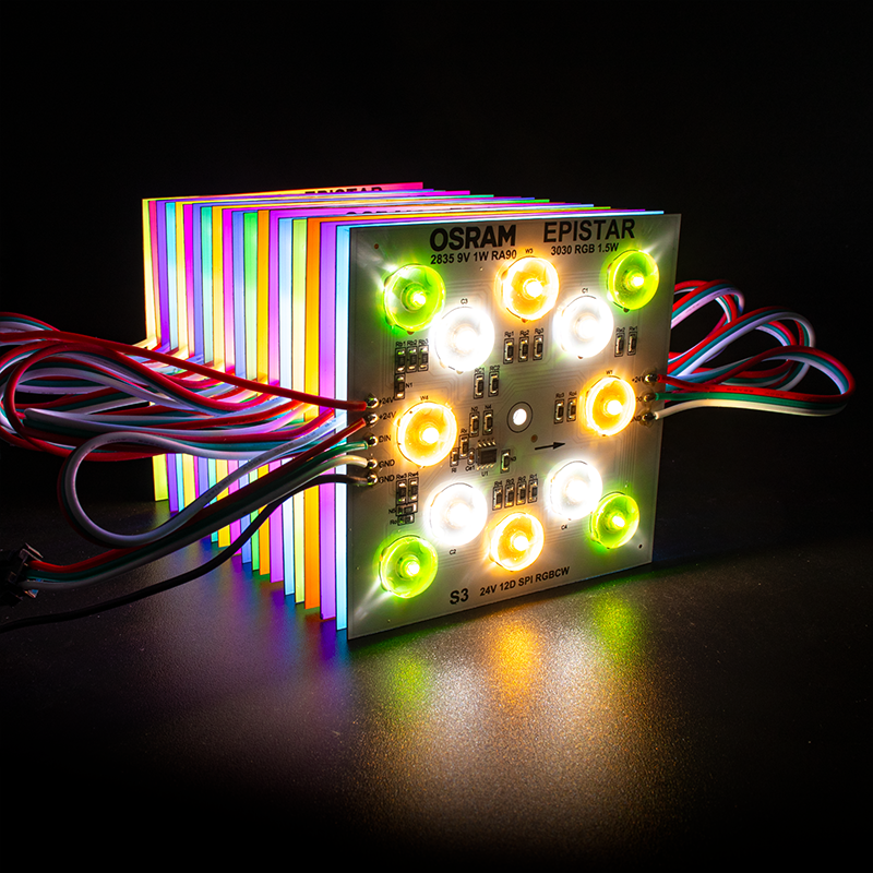 SM16705PD IC 5-in-1 RGBCW SPI Diffused Ambient Light Module  OSRAM & EPISTAR RGBCW LED, DC24V 11W, 90x90mm,Whymelighting – Pro LED Strips & Diffused Blocks, Factory Direct,SM16705PD IC 5-in-1 RGBCW SPI Diffused Ambient Light Module  OSRAM & EPISTAR RGBCW LED, DC24V 11W, 90x90mm