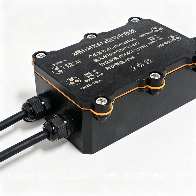 SL-DM1202AC 2-Channel DMX512 Signal Repeater | IP68 Waterproof Isolated Amplifier for Outdoor, Fountain & Underwater Lighting,Whymelighting – Pro LED Strips & Diffused Blocks, Factory Direct,SL-DM1202AC 2-Channel DMX512 Signal Repeater | IP68 Waterproof Isolated Amplifier for Outdoor, Fountain & Underwater Lighting