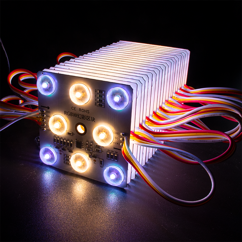 TM1824 Chip, DC24V, 8 LEDs (3030+2835), 68x68mm RGBW SPI Diffused Reflection Color-Changing LED Module,Whymelighting – Pro LED Strips & Diffused Blocks, Factory Direct,TM1824 Chip, DC24V, 8 LEDs (3030+2835), 68x68mm RGBW SPI Diffused Reflection Color-Changing LED Module