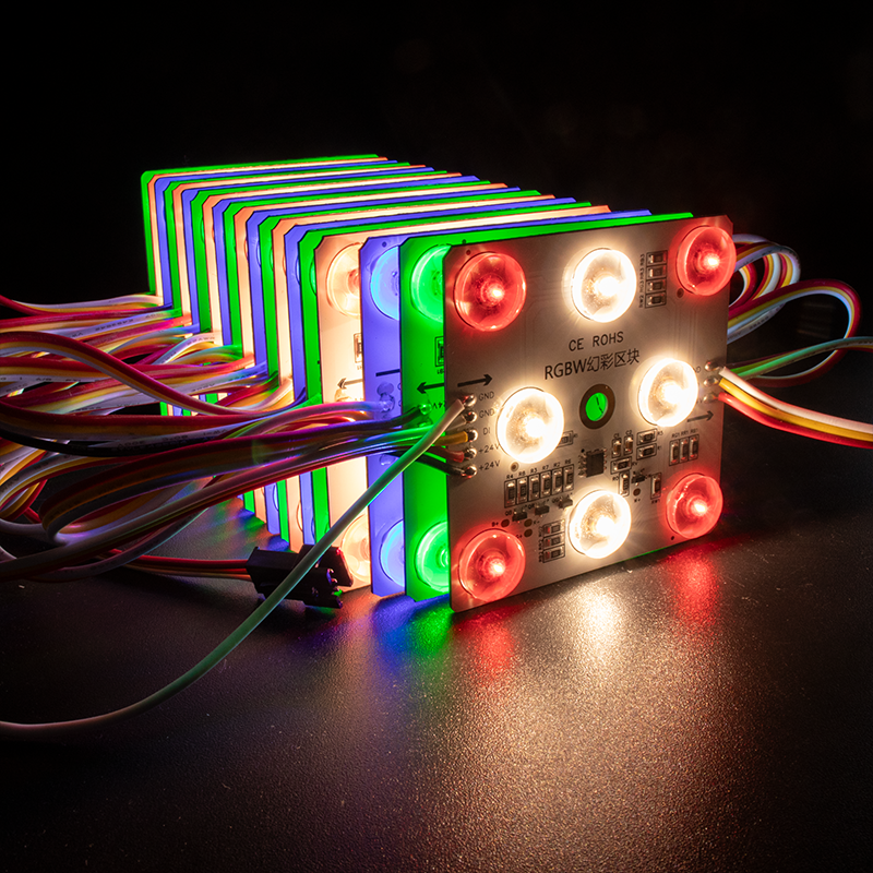 TM1824 Chip, DC24V, 8 LEDs (3030+2835), 68x68mm RGBW SPI Diffused Reflection Color-Changing LED Module,Whymelighting – Pro LED Strips & Diffused Blocks, Factory Direct,TM1824 Chip, DC24V, 8 LEDs (3030+2835), 68x68mm RGBW SPI Diffused Reflection Color-Changing LED Module
