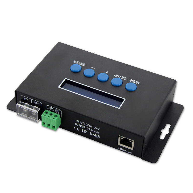 BC-204 Ethernet SPI/DMX Pixel Light Controller 4-Port LED Pixel Controller with LCD Display,Whymelighting – Pro LED Strips & Diffused Blocks, Factory Direct,BC-204 Ethernet SPI/DMX Pixel Light Controller 4-Port LED Pixel Controller with LCD Display