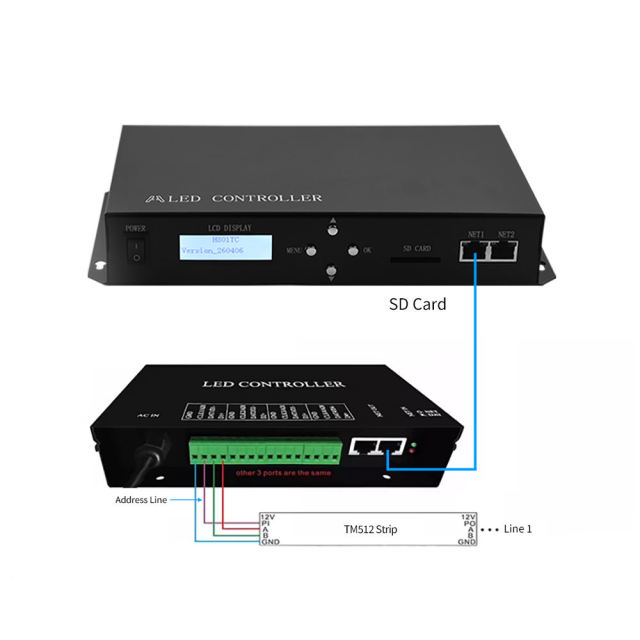 H801TC Offline LED Pixel Controller Mainboard with H801RC/H802RA Sub-Controllers, Support 150K Pixels, SD Card Programmable for WS2811/WS2812/DMX512 LED Strips,Whymelighting – Pro LED Strips & Diffused Blocks, Factory Direct,H801TC Offline LED Pixel Controller Mainboard with H801RC/H802RA Sub-Controllers, Support 150K Pixels, SD Card Programmable for WS2811/WS2812/DMX512 LED Strips