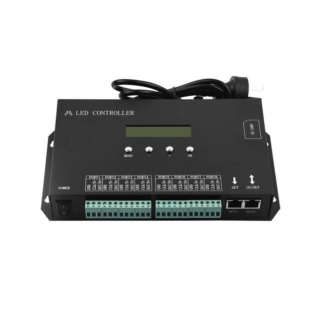 H807SA 8-Port DMX512 Art-Net to SPI LED Controller - Support WS2811/WS2812/SK6812/APA102, Max 8192 Pixels, SD Card Offline & Online Control,Whymelighting – Pro LED Strips & Diffused Blocks, Factory Direct,H807SA 8-Port DMX512 Art-Net to SPI LED Controller - Support WS2811/WS2812/SK6812/APA102, Max 8192 Pixels, SD Card Offline & Online Control