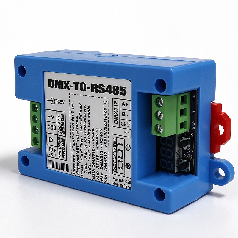 Professional DMX512 to RS485 Bi-directional Converter & Decoder with SPI Output - Rail-Mount DMX Controller,Whymelighting – Pro LED Strips & Diffused Blocks, Factory Direct,Professional DMX512 to RS485 Bi-directional Converter & Decoder with SPI Output - Rail-Mount DMX Controller
