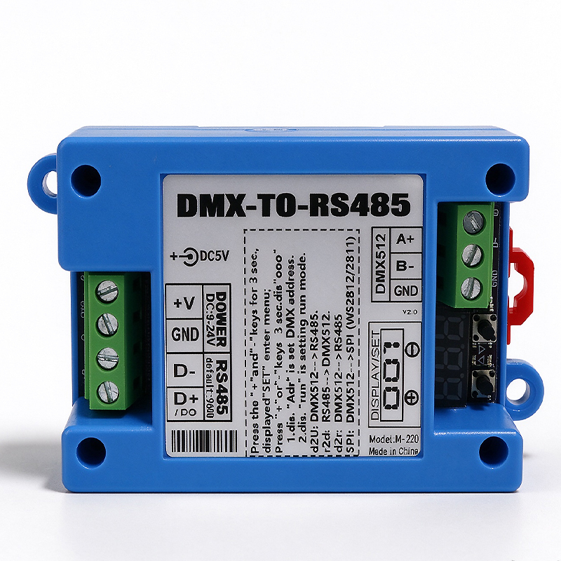 Professional DMX512 to RS485 Bi-directional Converter & Decoder with SPI Output - Rail-Mount DMX Controller,Whymelighting – Pro LED Strips & Diffused Blocks, Factory Direct,Professional DMX512 to RS485 Bi-directional Converter & Decoder with SPI Output - Rail-Mount DMX Controller