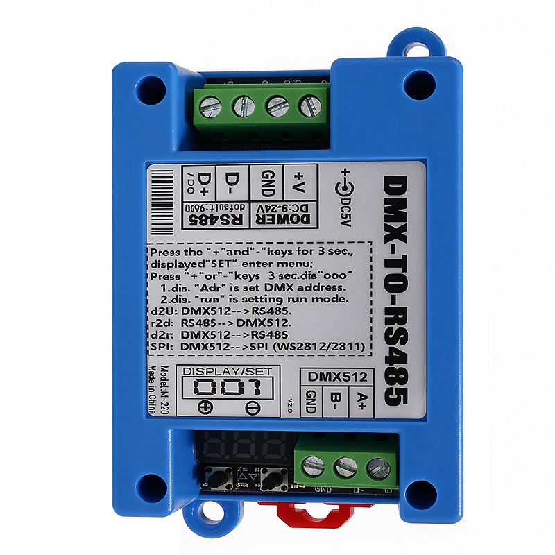 Professional DMX512 to RS485 Bi-directional Converter & Decoder with SPI Output - Rail-Mount DMX Controller,Whymelighting – Pro LED Strips & Diffused Blocks, Factory Direct,Professional DMX512 to RS485 Bi-directional Converter & Decoder with SPI Output - Rail-Mount DMX Controller