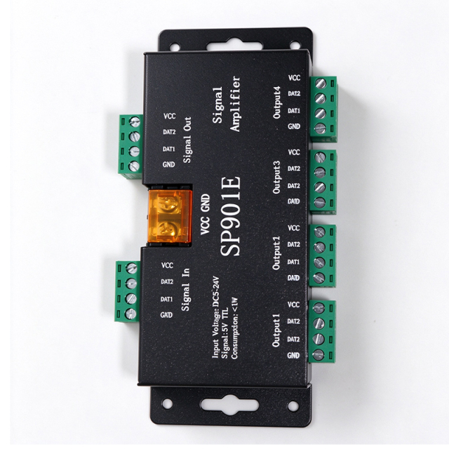 SP901E SPI Signal Amplifier Repeater for WS2812B SK6812 APA102 LED Strip 5-24V 8 Port Output,Whymelighting – Pro LED Strips & Diffused Blocks, Factory Direct,SP901E SPI Signal Amplifier Repeater for WS2812B SK6812 APA102 LED Strip 5-24V 8 Port Output