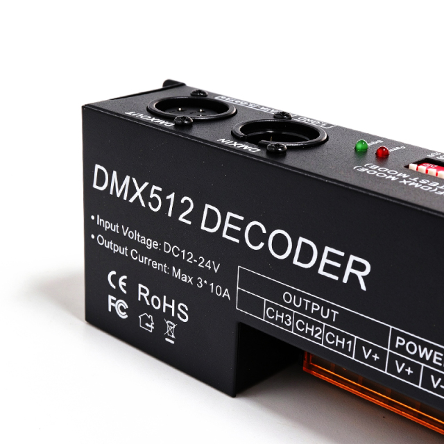 DMX512 RGB LED Decoder 3-Channel 8A/CH, 12-24V DC Constant Voltage DMX Dimmer Controller for LED Strip Lights,Whymelighting – Pro LED Strips & Diffused Blocks, Factory Direct,DMX512 RGB LED Decoder 3-Channel 8A/CH, 12-24V DC Constant Voltage DMX Dimmer Controller for LED Strip Lights