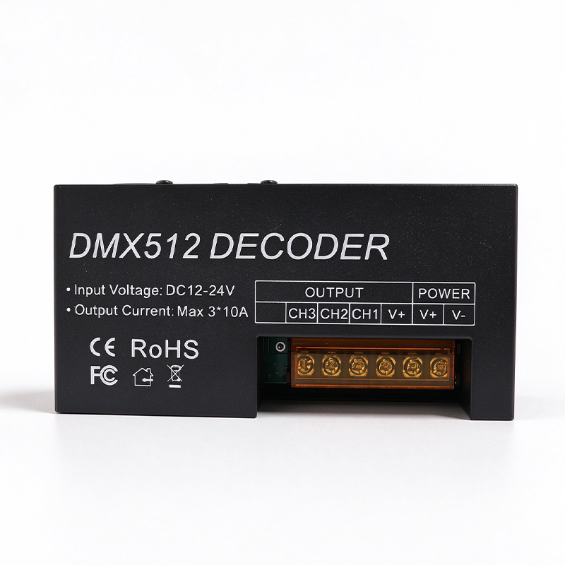 DMX512 RGB LED Decoder 3-Channel 8A/CH, 12-24V DC Constant Voltage DMX Dimmer Controller for LED Strip Lights,Whymelighting – Pro LED Strips & Diffused Blocks, Factory Direct,DMX512 RGB LED Decoder 3-Channel 8A/CH, 12-24V DC Constant Voltage DMX Dimmer Controller for LED Strip Lights