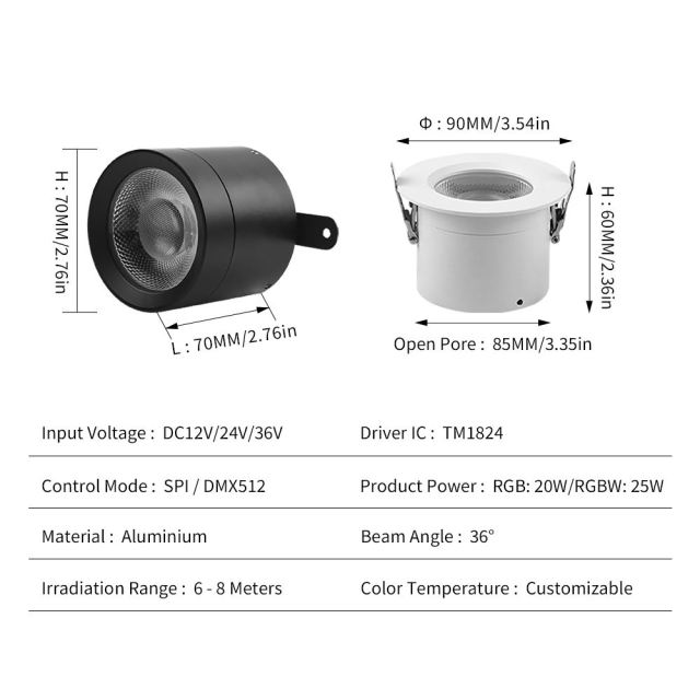 24V RGBW Addressable LED Pixel Spot Light DMX512 Programmable Recessed Ceiling Downlight for Hotel Banquet Hall,Whymelighting – Pro LED Strips & Diffused Blocks, Factory Direct,24V RGBW Addressable LED Pixel Spot Light DMX512 Programmable Recessed Ceiling Downlight for Hotel Banquet Hall