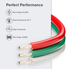 20AWG 3-Pin LED Extension Cable, 80°C 300V Tinned Copper Wire for WS2811 WS2812B LED Strip Lights, Red/Green/White Color Coded,Whymelighting – Pro LED Strips & Diffused Blocks, Factory Direct,20AWG 3-Pin LED Extension Cable, 80°C 300V Tinned Copper Wire for WS2811 WS2812B LED Strip Lights, Red/Green/White Color Coded
