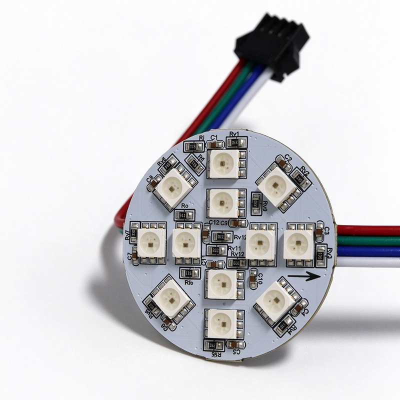 12V SK6813 12-LED 5050 RGB Built-in IC Round Pixel Point Light, 45mm Full Color Digital Addressable LED Module,Whymelighting – Pro LED Strips & Diffused Blocks, Factory Direct,12V SK6813 12-LED 5050 RGB Built-in IC Round Pixel Point Light, 45mm Full Color Digital Addressable LED Module