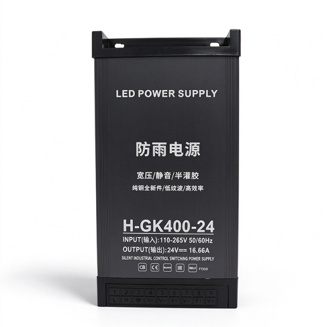 H-GK400-24 400W 24V Rainproof LED Power Supply - Semi-Potted, Silent, Low Ripple Switching Adapter,Whymelighting – Pro LED Strips & Diffused Blocks, Factory Direct,H-GK400-24 400W 24V Rainproof LED Power Supply - Semi-Potted, Silent, Low Ripple Switching Adapter