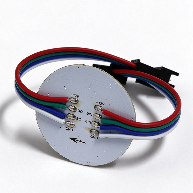 12V SK6813 12-LED 5050 RGB Built-in IC Round Pixel Point Light, 45mm Full Color Digital Addressable LED Module,Whymelighting – Pro LED Strips & Diffused Blocks, Factory Direct,12V SK6813 12-LED 5050 RGB Built-in IC Round Pixel Point Light, 45mm Full Color Digital Addressable LED Module