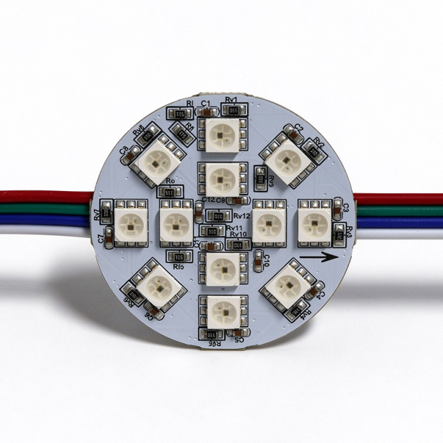 12V SK6813 12-LED 5050 RGB Built-in IC Round Pixel Point Light, 45mm Full Color Digital Addressable LED Module,Whymelighting – Pro LED Strips & Diffused Blocks, Factory Direct,12V SK6813 12-LED 5050 RGB Built-in IC Round Pixel Point Light, 45mm Full Color Digital Addressable LED Module