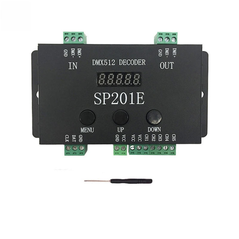 SP201E 5-Channel DMX512 Decoder & LED Controller - 2048 Pixel SPI Programmable Dimmer, 60W Output for RGB Pixel Strips & Stage Lighting,Whymelighting – Pro LED Strips & Diffused Blocks, Factory Direct,SP201E 5-Channel DMX512 Decoder & LED Controller - 2048 Pixel SPI Programmable Dimmer, 60W Output for RGB Pixel Strips & Stage Lighting