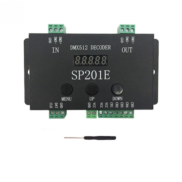 SP201E 5-Channel DMX512 Decoder & LED Controller - 2048 Pixel SPI Programmable Dimmer, 60W Output for RGB Pixel Strips & Stage Lighting,Whymelighting – Pro LED Strips & Diffused Blocks, Factory Direct,SP201E 5-Channel DMX512 Decoder & LED Controller - 2048 Pixel SPI Programmable Dimmer, 60W Output for RGB Pixel Strips & Stage Lighting