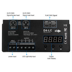 D4-LC DMX 512 Decoder 4-Channel LED Controller with Digital Display, 12-24V DC, 4x12A Output for RGBW LED Strip Lights,Whymelighting – Pro LED Strips & Diffused Blocks, Factory Direct,D4-LC DMX 512 Decoder 4-Channel LED Controller with Digital Display, 12-24V DC, 4x12A Output for RGBW LED Strip Lights