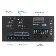 D5-LC DMX 512 Decoder 5-Channel LED Controller with Digital Display, 12-24V DC, 50A Max for RGBW/CCT Strip Lights,Whymelighting – Pro LED Strips & Diffused Blocks, Factory Direct,D5-LC DMX 512 Decoder 5-Channel LED Controller with Digital Display, 12-24V DC, 50A Max for RGBW/CCT Strip Lights