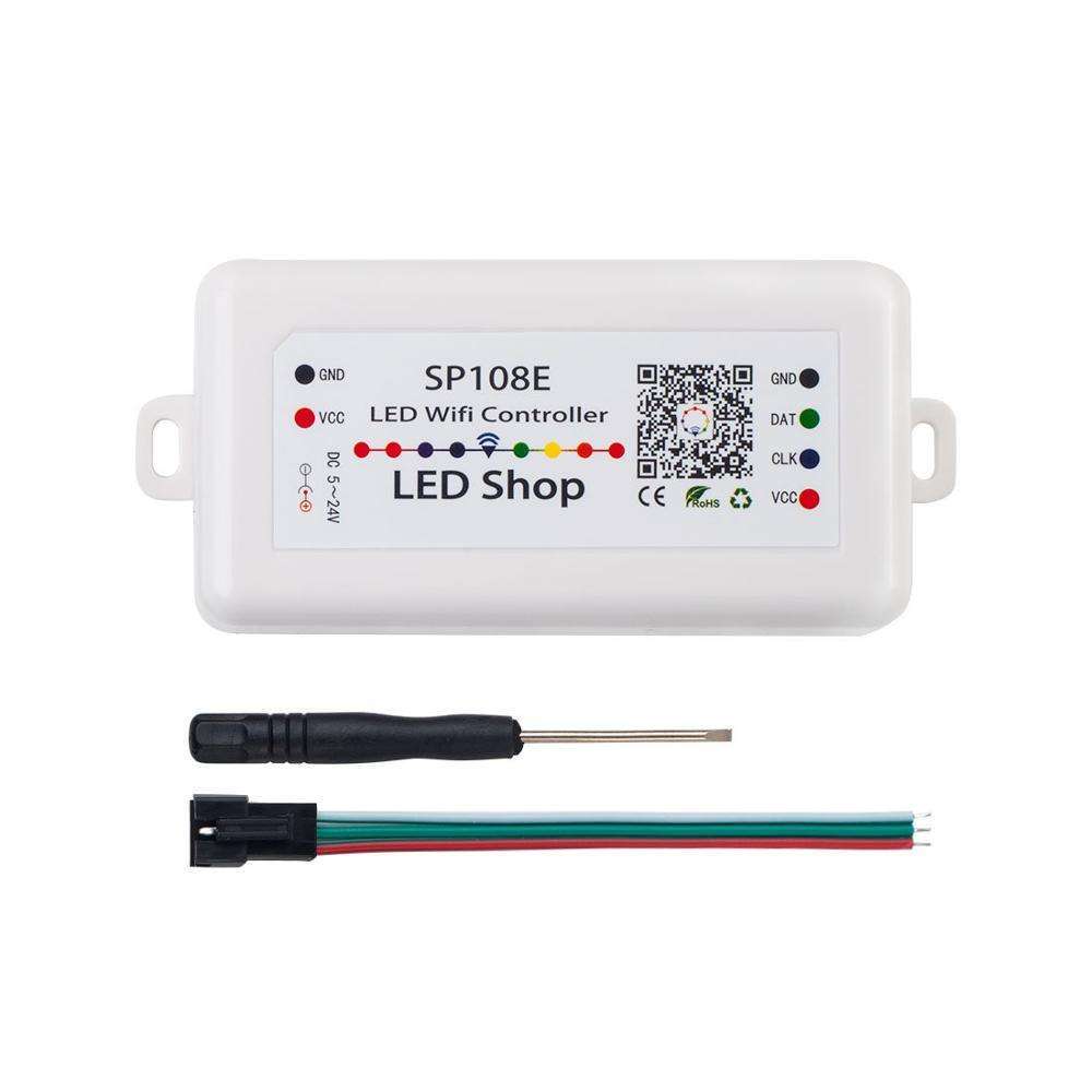 DC5-24V Smart WiFi Pixel LED Controller SP108E, App Control for Addressable RGB/RGBW LED Strip Lights, Compatible with WS2812B, SK6812, WS2811, APA102, DIY Lighting Project,Whymelighting – Pro LED Strips & Diffused Blocks, Factory Direct,DC5-24V Smart WiFi Pixel LED Controller SP108E, App Control for Addressable RGB/RGBW LED Strip Lights, Compatible with WS2812B, SK6812, WS2811, APA102, DIY Lighting Project