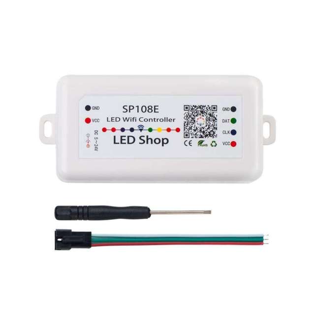 DC5-24V Smart WiFi Pixel LED Controller SP108E, App Control for Addressable RGB/RGBW LED Strip Lights, Compatible with WS2812B, SK6812, WS2811, APA102, DIY Lighting Project,Whymelighting – Pro LED Strips & Diffused Blocks, Factory Direct,DC5-24V Smart WiFi Pixel LED Controller SP108E, App Control for Addressable RGB/RGBW LED Strip Lights, Compatible with WS2812B, SK6812, WS2811, APA102, DIY Lighting Project