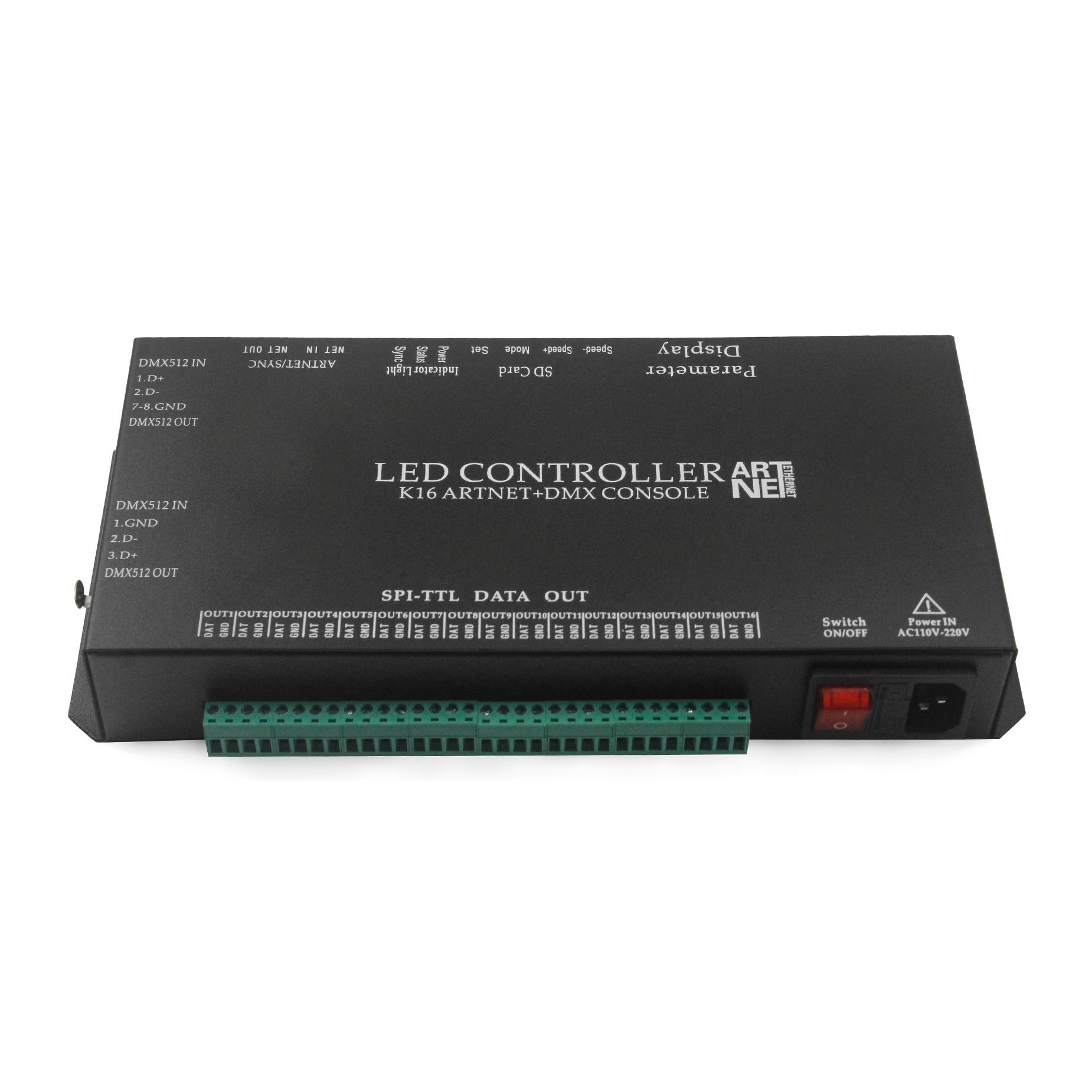 K-16000S 16-Port Art-Net SPI LED Controller - 16,384 Pixel Programmable DMX Lighting Control System,Whymelighting – Pro LED Strips & Diffused Blocks, Factory Direct,K-16000S 16-Port Art-Net SPI LED Controller - 16,384 Pixel Programmable DMX Lighting Control System