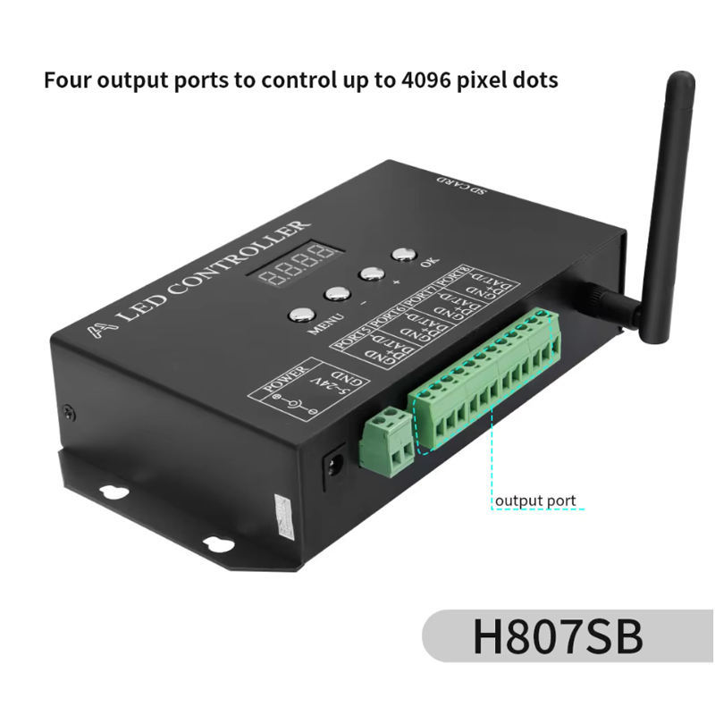 H807SB WiFi SPI LED Controller - 4096 Pixel Programmable DMX512 ArtNet Support, 5V/12V/24V APP Control for WS2811 WS2812B Addressable Sign Letters & Pixel Lighting,Whymelighting – Pro LED Strips & Diffused Blocks, Factory Direct,H807SB WiFi SPI LED Controller - 4096 Pixel Programmable DMX512 ArtNet Support, 5V/12V/24V APP Control for WS2811 WS2812B Addressable Sign Letters & Pixel Lighting