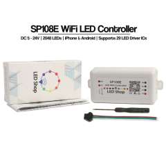 DC5-24V Smart WiFi Pixel LED Controller SP108E, App Control for Addressable RGB/RGBW LED Strip Lights, Compatible with WS2812B, SK6812, WS2811, APA102, DIY Lighting Project,Whymelighting – Pro LED Strips & Diffused Blocks, Factory Direct,DC5-24V Smart WiFi Pixel LED Controller SP108E, App Control for Addressable RGB/RGBW LED Strip Lights, Compatible with WS2812B, SK6812, WS2811, APA102, DIY Lighting Project