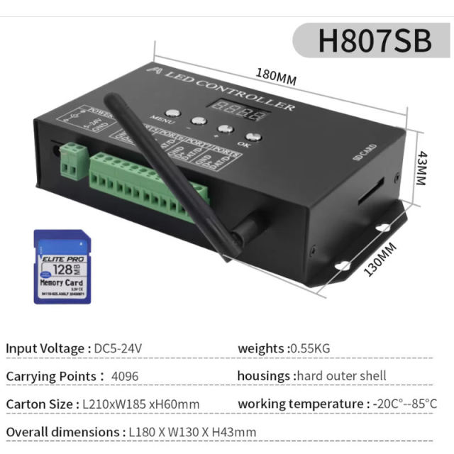 H807SB WiFi SPI LED Controller - 4096 Pixel Programmable DMX512 ArtNet Support, 5V/12V/24V APP Control for WS2811 WS2812B Addressable Sign Letters & Pixel Lighting,Whymelighting – Pro LED Strips & Diffused Blocks, Factory Direct,H807SB WiFi SPI LED Controller - 4096 Pixel Programmable DMX512 ArtNet Support, 5V/12V/24V APP Control for WS2811 WS2812B Addressable Sign Letters & Pixel Lighting