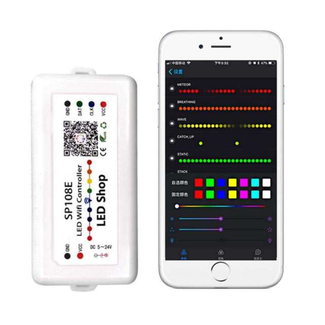 DC5-24V Smart WiFi Pixel LED Controller SP108E, App Control for Addressable RGB/RGBW LED Strip Lights, Compatible with WS2812B, SK6812, WS2811, APA102, DIY Lighting Project,Whymelighting – Pro LED Strips & Diffused Blocks, Factory Direct,DC5-24V Smart WiFi Pixel LED Controller SP108E, App Control for Addressable RGB/RGBW LED Strip Lights, Compatible with WS2812B, SK6812, WS2811, APA102, DIY Lighting Project