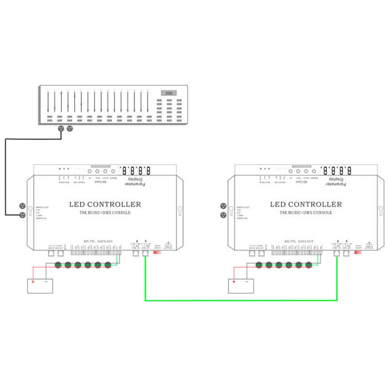 T8K 8-Port Pixel LED Controller with DMX512 & Music Sync - 8192 Pixel Capacity Programmable Stage Light Master,Whymelighting – Pro LED Strips & Diffused Blocks, Factory Direct,T8K 8-Port Pixel LED Controller with DMX512 & Music Sync - 8192 Pixel Capacity Programmable Stage Light Master