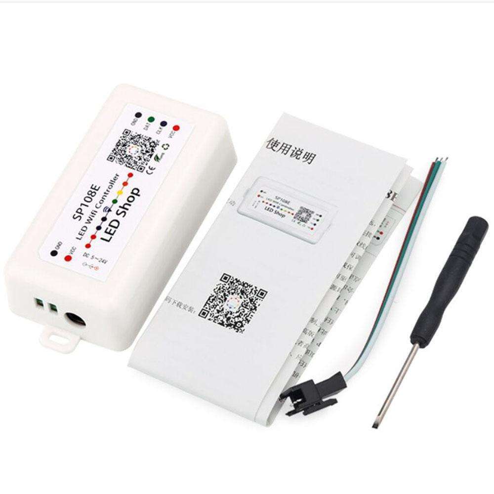 DC5-24V Smart WiFi Pixel LED Controller SP108E, App Control for Addressable RGB/RGBW LED Strip Lights, Compatible with WS2812B, SK6812, WS2811, APA102, DIY Lighting Project,Whymelighting – Pro LED Strips & Diffused Blocks, Factory Direct,DC5-24V Smart WiFi Pixel LED Controller SP108E, App Control for Addressable RGB/RGBW LED Strip Lights, Compatible with WS2812B, SK6812, WS2811, APA102, DIY Lighting Project