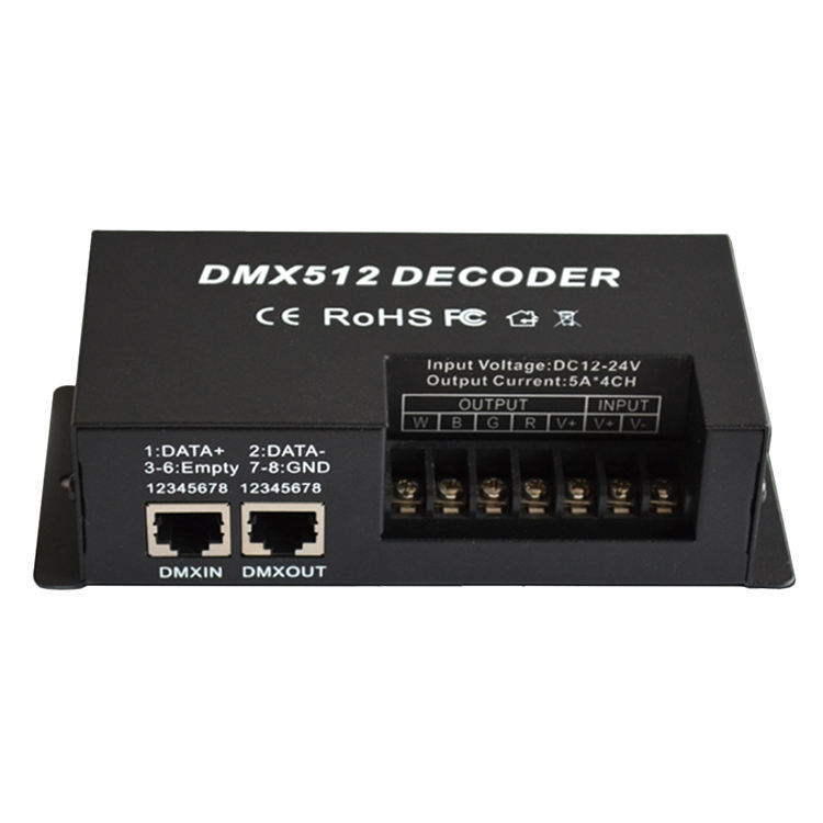 4-Channel 5A RGBW LED DMX512 Constant Voltage Decoder with DIP Switch for Stage Lights & LED Modules,Whymelighting – Pro LED Strips & Diffused Blocks, Factory Direct,4-Channel 5A RGBW LED DMX512 Constant Voltage Decoder with DIP Switch for Stage Lights & LED Modules