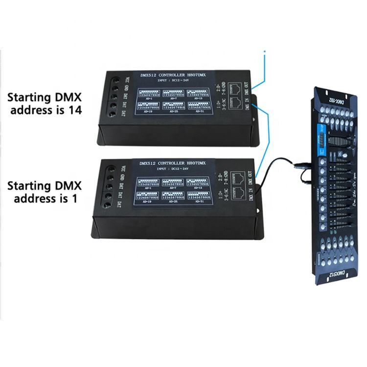 H807DMX 12V DMX512 Decoder Controller for WS2811 TM1812 P943 P9411 P9883 TM1804 UCS1903 Single-Line Pixel LED Strip Lights - 1024 Pixels, 13CH,Whymelighting – Pro LED Strips & Diffused Blocks, Factory Direct,H807DMX 12V DMX512 Decoder Controller for WS2811 TM1812 P943 P9411 P9883 TM1804 UCS1903 Single-Line Pixel LED Strip Lights - 1024 Pixels, 13CH