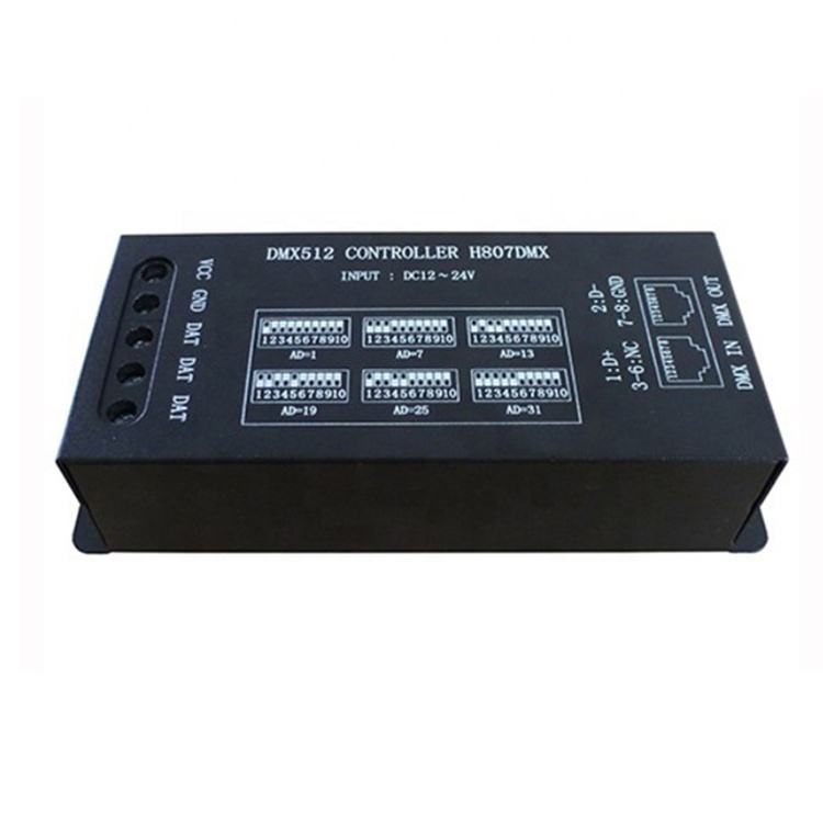 H807DMX 12V DMX512 Decoder Controller for WS2811 TM1812 P943 P9411 P9883 TM1804 UCS1903 Single-Line Pixel LED Strip Lights - 1024 Pixels, 13CH,Whymelighting – Pro LED Strips & Diffused Blocks, Factory Direct,H807DMX 12V DMX512 Decoder Controller for WS2811 TM1812 P943 P9411 P9883 TM1804 UCS1903 Single-Line Pixel LED Strip Lights - 1024 Pixels, 13CH
