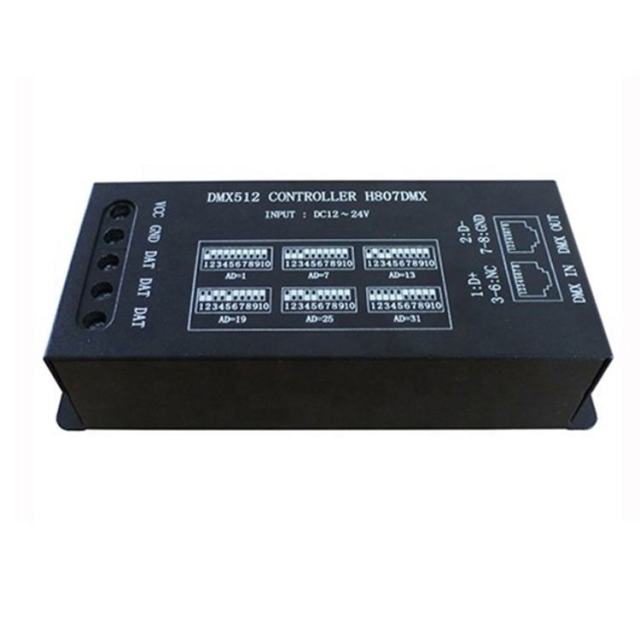 H807DMX 12V DMX512 Decoder Controller for WS2811 TM1812 P943 P9411 P9883 TM1804 UCS1903 Single-Line Pixel LED Strip Lights - 1024 Pixels, 13CH,Whymelighting – Pro LED Strips & Diffused Blocks, Factory Direct,H807DMX 12V DMX512 Decoder Controller for WS2811 TM1812 P943 P9411 P9883 TM1804 UCS1903 Single-Line Pixel LED Strip Lights - 1024 Pixels, 13CH