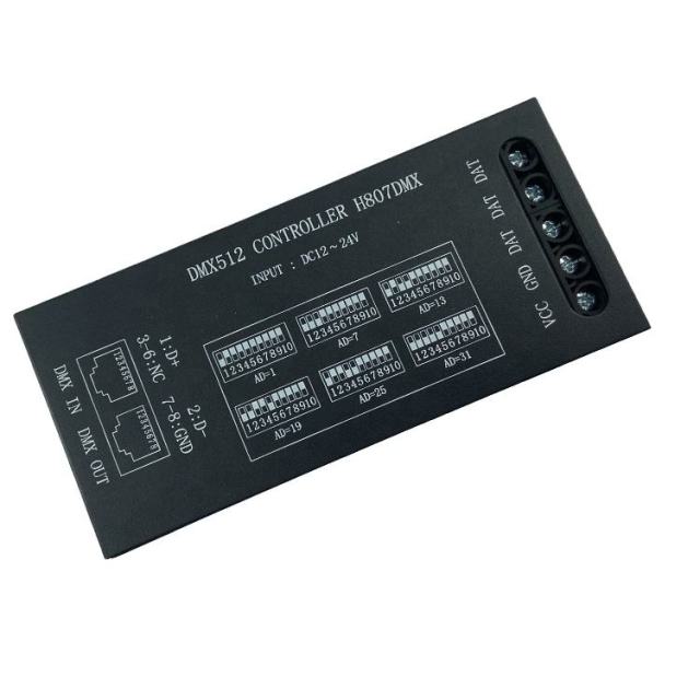 H807DMX 12V DMX512 Decoder Controller for WS2811 TM1812 P943 P9411 P9883 TM1804 UCS1903 Single-Line Pixel LED Strip Lights - 1024 Pixels, 13CH,Whymelighting – Pro LED Strips & Diffused Blocks, Factory Direct,H807DMX 12V DMX512 Decoder Controller for WS2811 TM1812 P943 P9411 P9883 TM1804 UCS1903 Single-Line Pixel LED Strip Lights - 1024 Pixels, 13CH