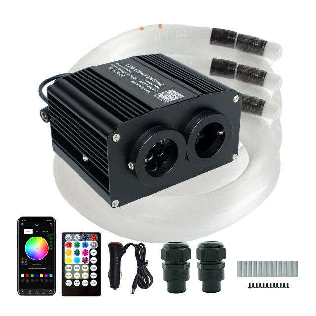 18W Dual-Port RGBW 2-in-1 Twinkle & Meteor Fiber Optic Starlight Kit with APP Control for Car & Home Decor,Whymelighting – Pro LED Strips & Diffused Blocks, Factory Direct,18W Dual-Port RGBW 2-in-1 Twinkle & Meteor Fiber Optic Starlight Kit with APP Control for Car & Home Decor
