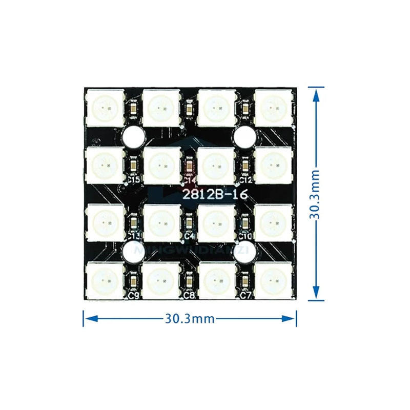 WS2812B 4x4 RGB LED Matrix Panel, 16-Bit Full Color Addressable Programmable Light Board for Arduino/Raspberry Pi,Whymelighting – Pro LED Strips & Diffused Blocks, Factory Direct,WS2812B 4x4 RGB LED Matrix Panel, 16-Bit Full Color Addressable Programmable Light Board for Arduino/Raspberry Pi