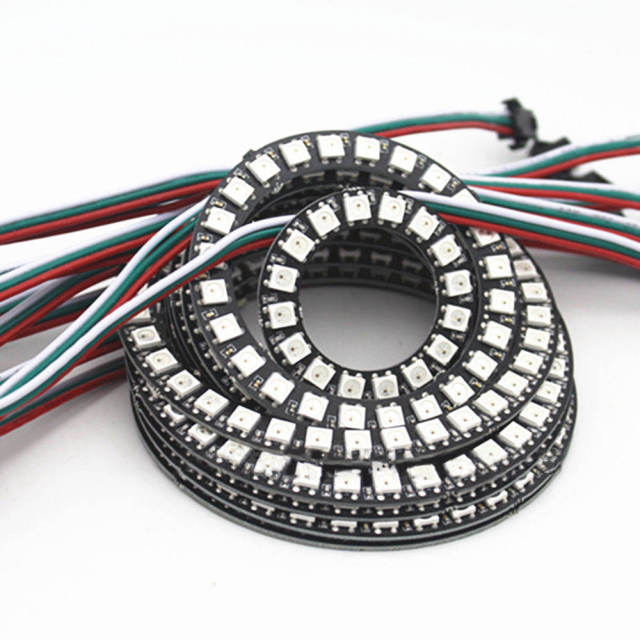 WS2812B Addressable RGB LED Ring Light 5V Programmable 5050 SMD IC Built-in Full Color Circular Lamp Panel for Arduino Raspberry Pi DIY (8/16/24/35/45 LEDs),Whymelighting – Pro LED Strips & Diffused Blocks, Factory Direct,WS2812B Addressable RGB LED Ring Light 5V Programmable 5050 SMD IC Built-in Full Color Circular Lamp Panel for Arduino Raspberry Pi DIY (8/16/24/35/45 LEDs)