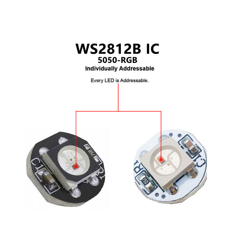 5050 RGB LED Pixel Module with Built-in WS2812B IC, Addressable 5V SMD Round PCB Light Board for Arduino Raspberry Pi DIY Lighting,Whymelighting – Pro LED Strips & Diffused Blocks, Factory Direct,5050 RGB LED Pixel Module with Built-in WS2812B IC, Addressable 5V SMD Round PCB Light Board for Arduino Raspberry Pi DIY Lighting