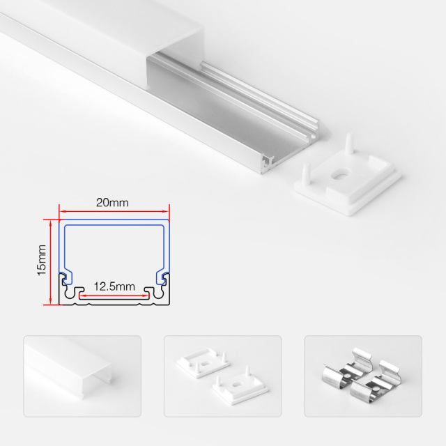 2015 U-Shape LED Aluminum Channel Profile 20x15mm Extrusion for LED Strip Light with Milky PC Diffuser Cover,Whymelighting – Pro LED Strips & Diffused Blocks, Factory Direct,2015 U-Shape LED Aluminum Channel Profile 20x15mm Extrusion for LED Strip Light with Milky PC Diffuser Cover