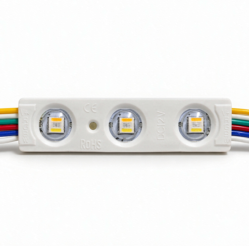 DC12V RGBCW 3-LED Module | 5-Wire RGB + White | IP65 Waterproof | 3M Adhesive | For Signage & Light Boxes,Whymelighting – Pro LED Strips & Diffused Blocks, Factory Direct,DC12V RGBCW 3-LED Module | 5-Wire RGB + White | IP65 Waterproof | 3M Adhesive | For Signage & Light Boxes