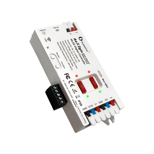 GLEDOPTO AeX2gis GL-C-116WL-RF Dual-Channel WLED Controller, 5V-24V SPI Addressable LED Strip Controller with Relay & Fuse, WiFi & 2.4G RF for WS2812B, SK6812, WS2815, TM1814 Programmable Lights,Whymelighting – Pro LED Strips & Diffused Blocks, Factory Direct,GLEDOPTO AeX2gis GL-C-116WL-RF Dual-Channel WLED Controller, 5V-24V SPI Addressable LED Strip Controller with Relay & Fuse, WiFi & 2.4G RF for WS2812B, SK6812, WS2815, TM1814 Programmable Lights