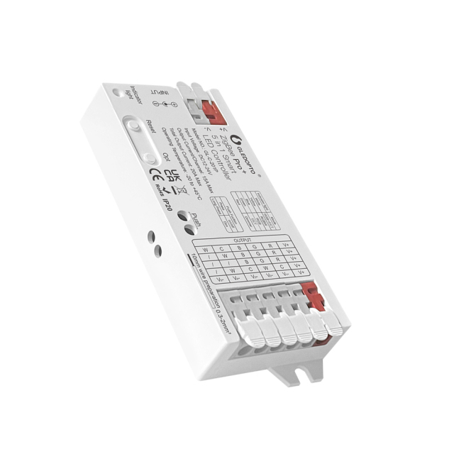 GLEDOPTO GL-C-201P ZigBee 3.0 Pro+ 5-in-1 PWM LED Controller, 20A Max RGBCCT/RGBW/RGB/CCT/Dimmer Strip Controller, DC12–24V, Quick-Connect, 2.4G RF, for Hue / Home Assistant / SmartThings / Zigbee2MQTT,Whymelighting – Pro LED Strips & Diffused Blocks, Factory Direct,GLEDOPTO GL-C-201P ZigBee 3.0 Pro+ 5-in-1 PWM LED Controller, 20A Max RGBCCT/RGBW/RGB/CCT/Dimmer Strip Controller, DC12–24V, Quick-Connect, 2.4G RF, for Hue / Home Assistant / SmartThings / Zigbee2MQTT