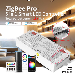 GLEDOPTO GL-C-204P ZigBee 3.0 Pro+ 5-in-1 PWM LED Controller, RGBCCT/RGBW/RGB/CCT/Dimmer, DC12–48V 15A Max, Quick-Connect, 2.4G RF + Push Button, for Hue / Home Assistant / SmartThings / Zigbee2MQTT,Whymelighting – Pro LED Strips & Diffused Blocks, Factory Direct,GLEDOPTO GL-C-204P ZigBee 3.0 Pro+ 5-in-1 PWM LED Controller, RGBCCT/RGBW/RGB/CCT/Dimmer, DC12–48V 15A Max, Quick-Connect, 2.4G RF + Push Button, for Hue / Home Assistant / SmartThings / Zigbee2MQTT
